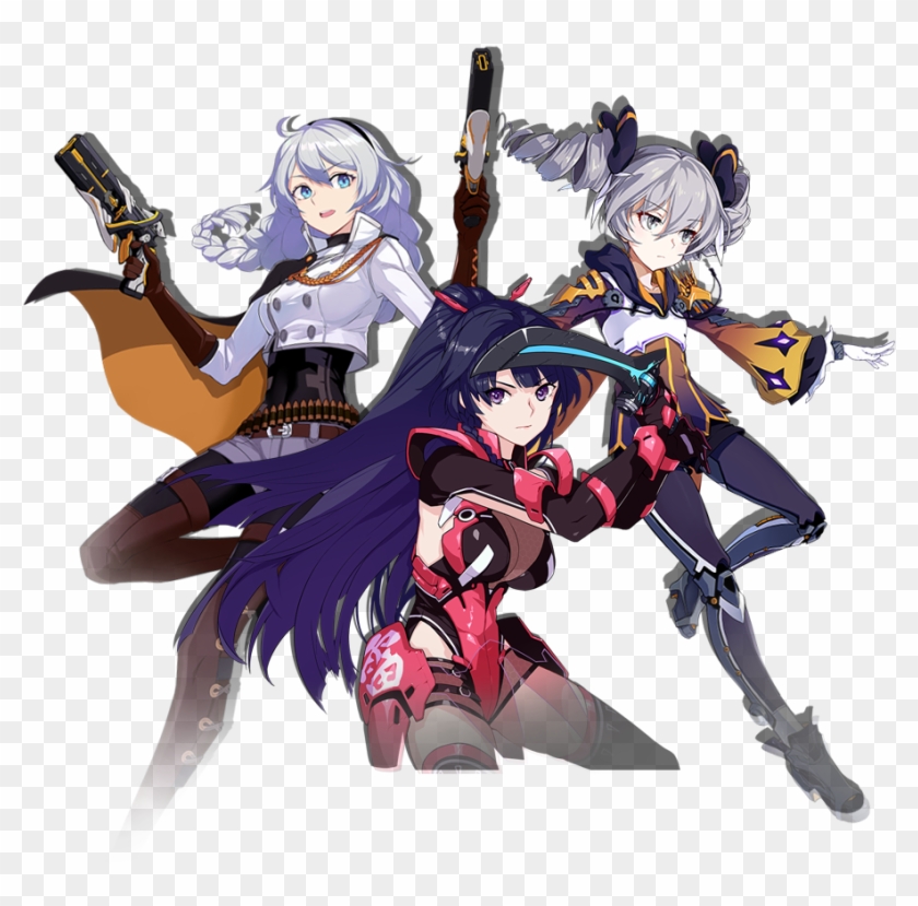 Kiana, Mei & Bronya - Mihoyo Honkai Impact 3 Clipart
