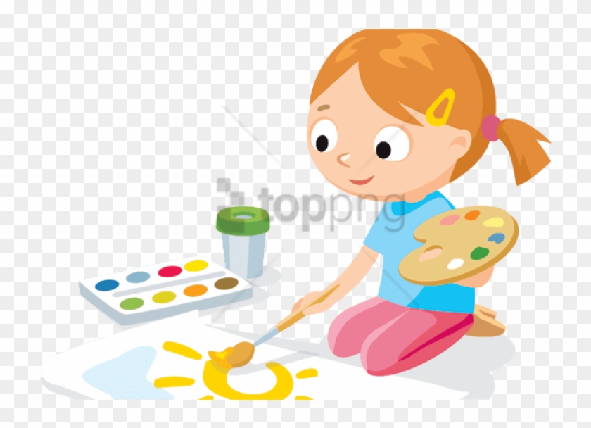 Free Png Kids Painting Clipart Png Png Image With Transparent - Child Painting Clip Art