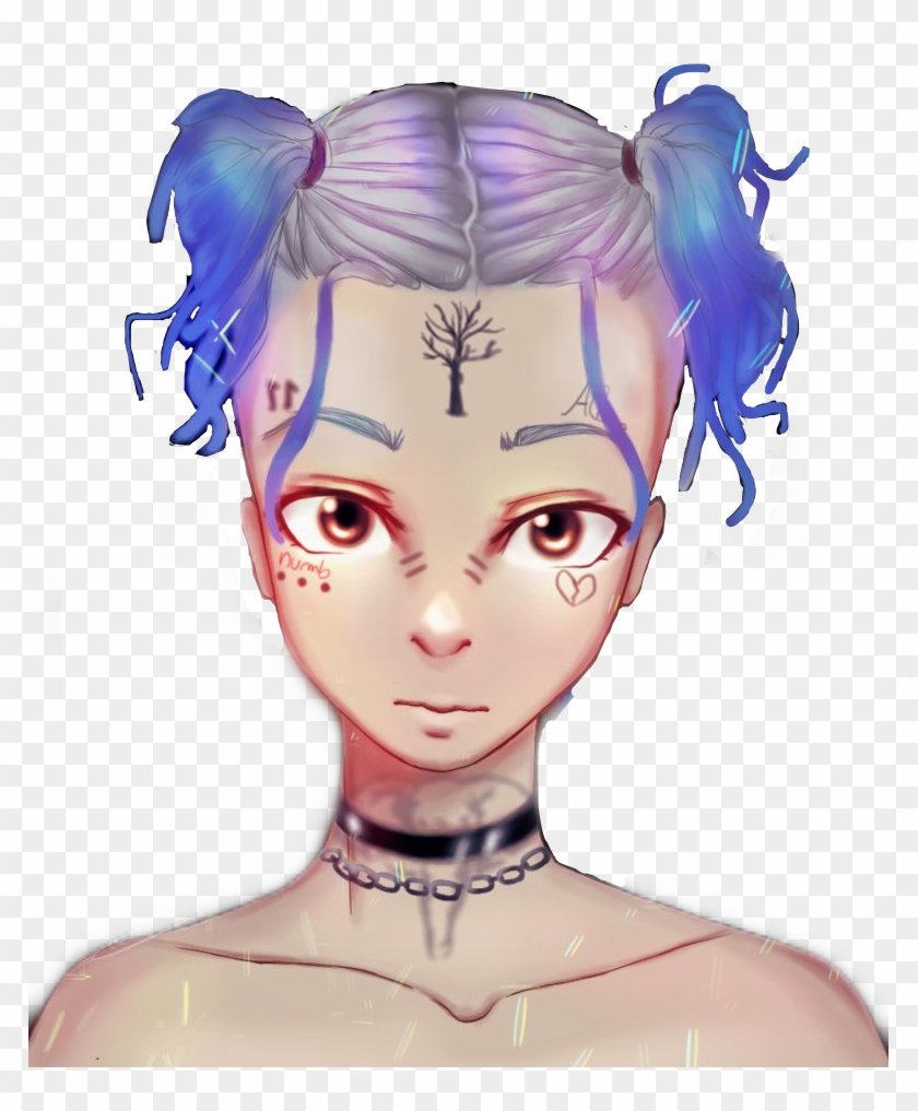 Art Xxxtentacion Rip Loveyou Bluehair Legend Ripxxxtent - Xxxtentacion Animation Girl Clipart