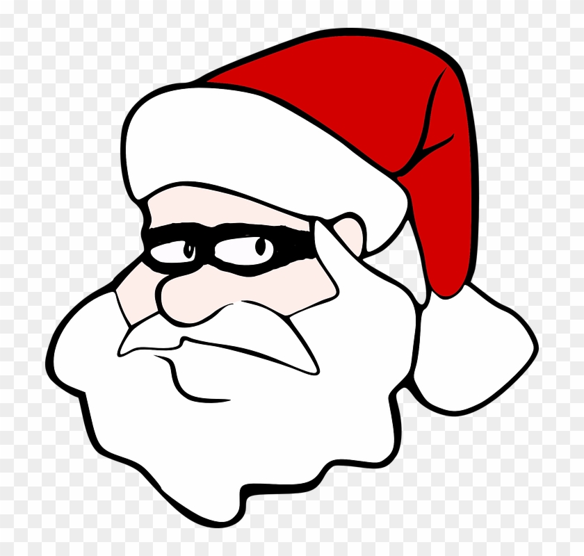 Courtesy Of Pixabay - Cartoon Santa Head Clipart #2926586