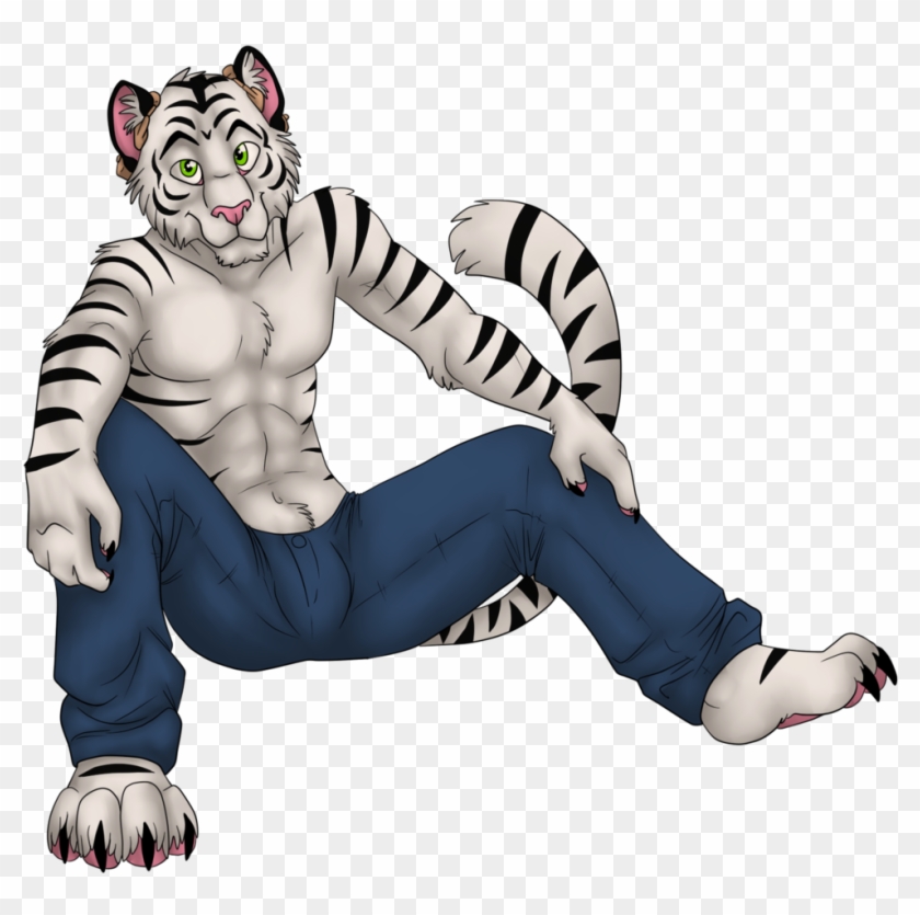 Clifford The White Tiger Commission By Sweentastic - Male White Tiger Furry Clipart #2928406