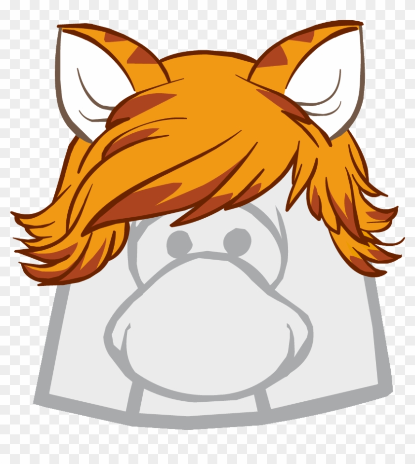 The Orange Tomcat - Rainbow Hair Club Penguin Clipart