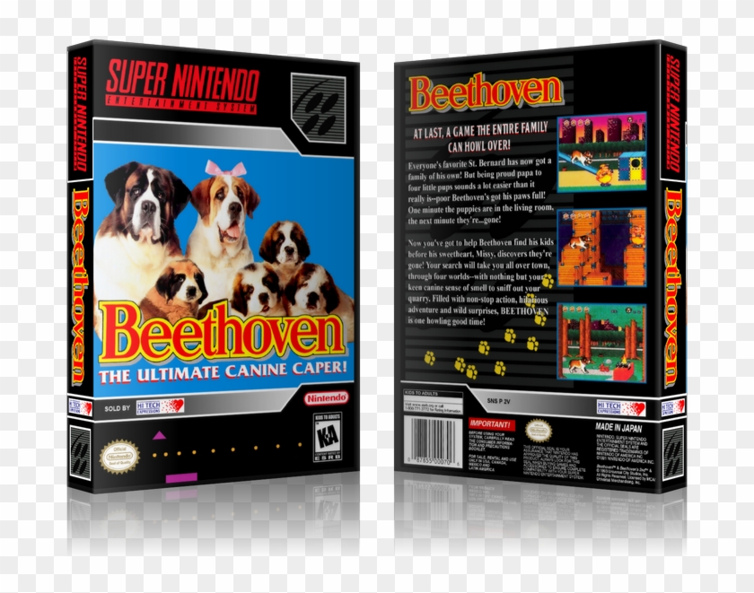 Beethoven Replacement Nintendo Snes Game Case Or Cover - Beethoven's 2nd Clipart #2928980
