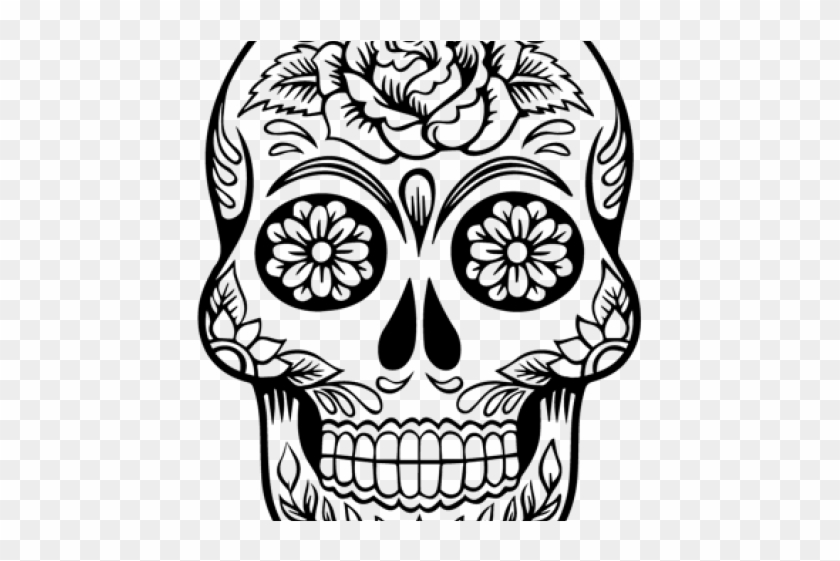 Day Of The Dead Skull Rose Clipart 2929145 Pikpng