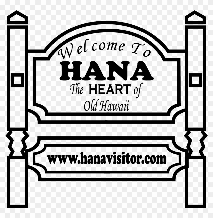 Maui Welcome To Hana 1 - Line Art Clipart