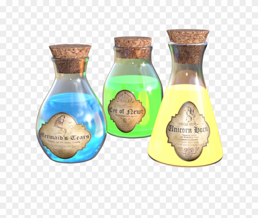 Magic Potion Bottles Cork Png Image - Medieval Potions Clipart #2930359