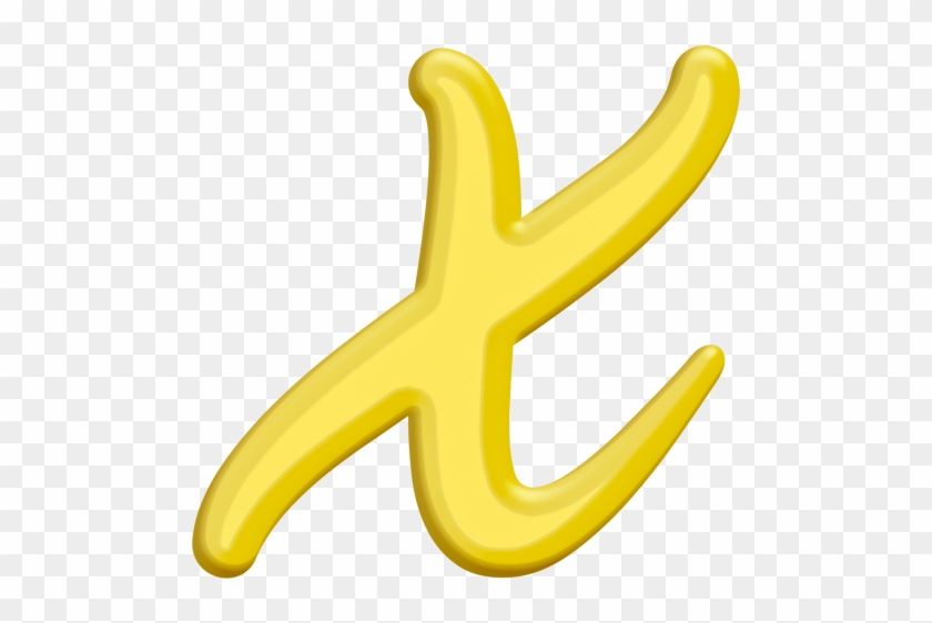 Banana Style Letter X - Gold Clipart #2930662
