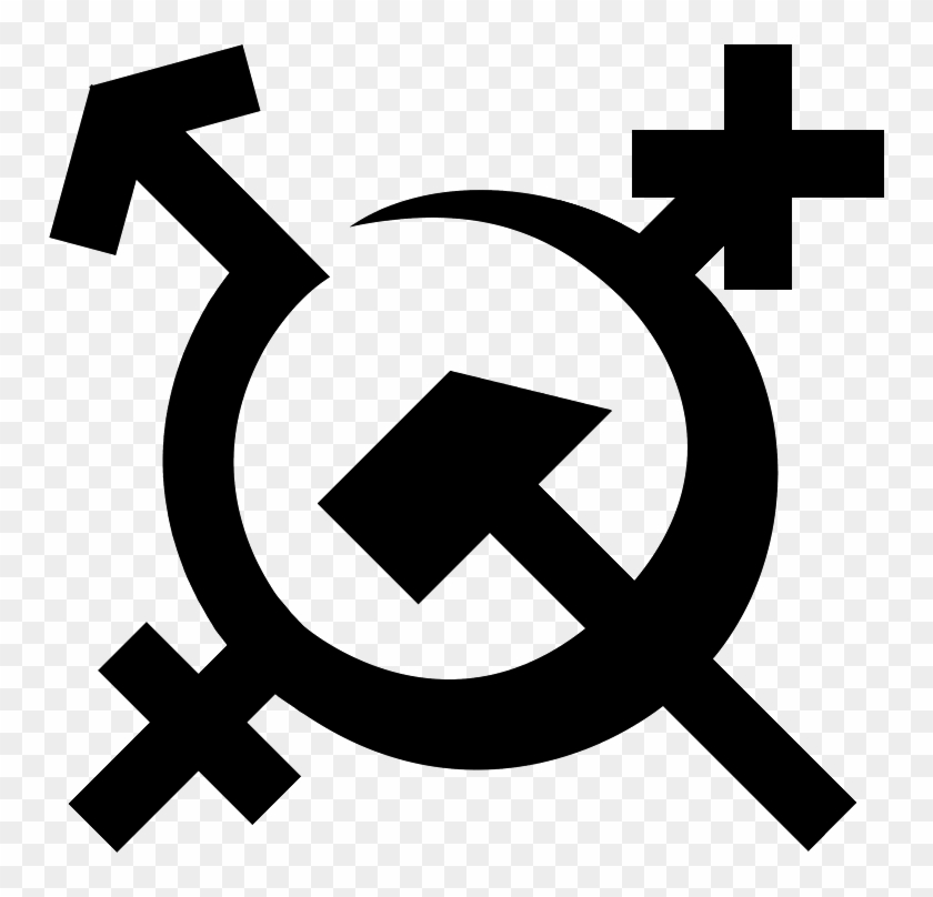 Lgbtqiapn Communist Symbol Based On Transcommunist - Cross Clipart