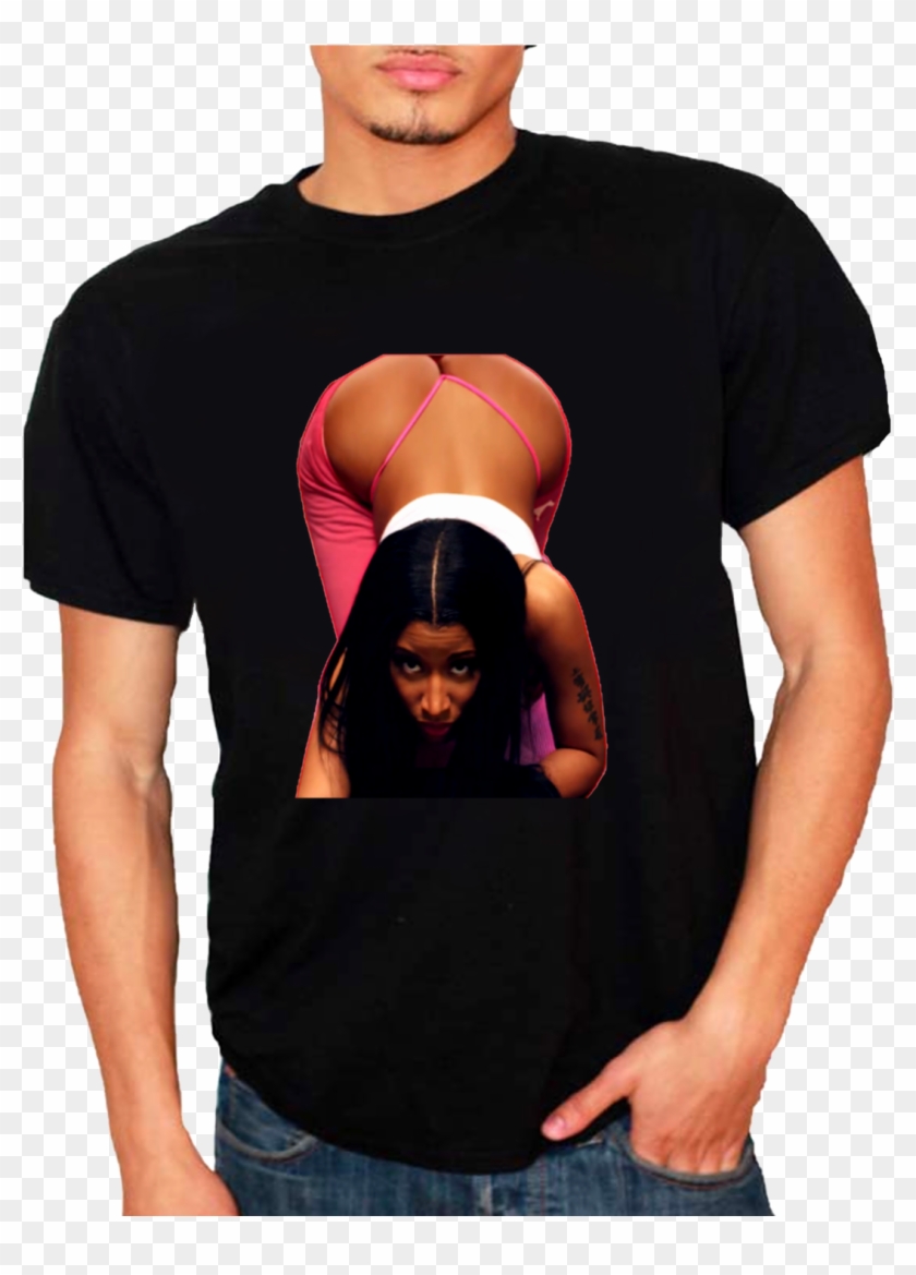 Nicki Minaj Anaconda Pink Print Men's T Shirt - Girl Clipart #2931560