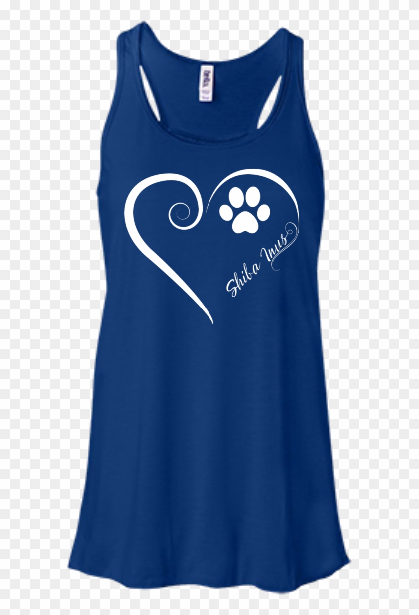 Shiba Inu, Always In My Heart Flowy Racerback Tank - Bella + Canvas Ladies' Flowy Racerback Tank B8800 Clipart #2932005