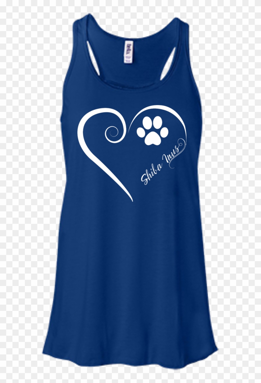 Shiba Inu, Always In My Heart Flowy Racerback Tank - Bella + Canvas Ladies' Flowy Racerback Tank B8800 Clipart