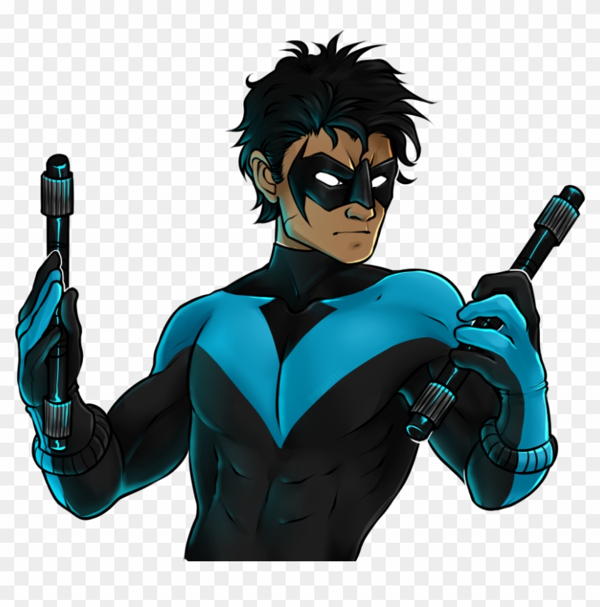 “ For The Anon Who Requested Nightwing With Fingerstripes - Cartoon Clipart