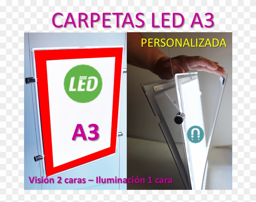 Carpetas A3 Led En 1 Cara - Sign Clipart