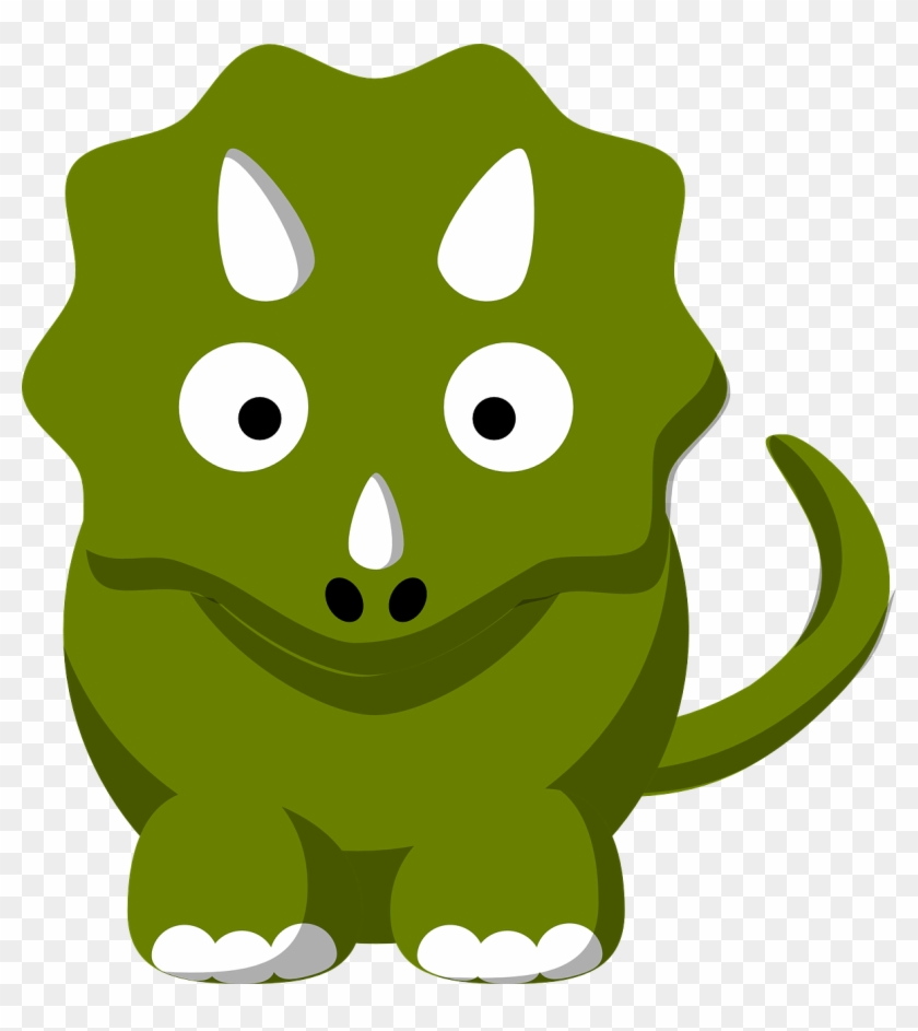 Dino Dinosaur Triceratops Green Png Image - Imagenes De Dinosaurios De Caricatura Clipart #2934738