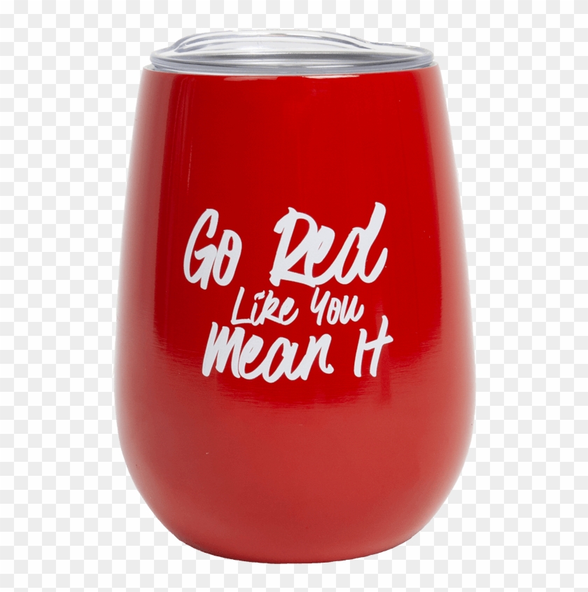 Go Red Like You Mean It Tumbler - Wine Glass Clipart