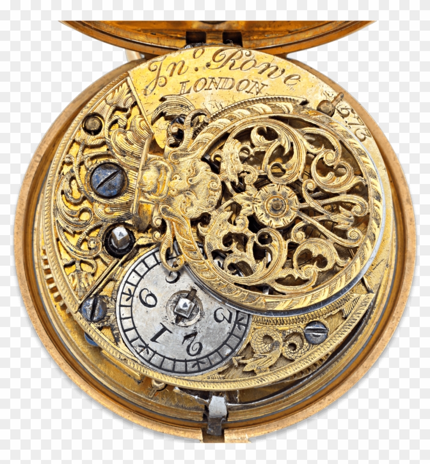 18th-century English Gold Pocket Watch - Gold Pocket Watch Clipart #2935291