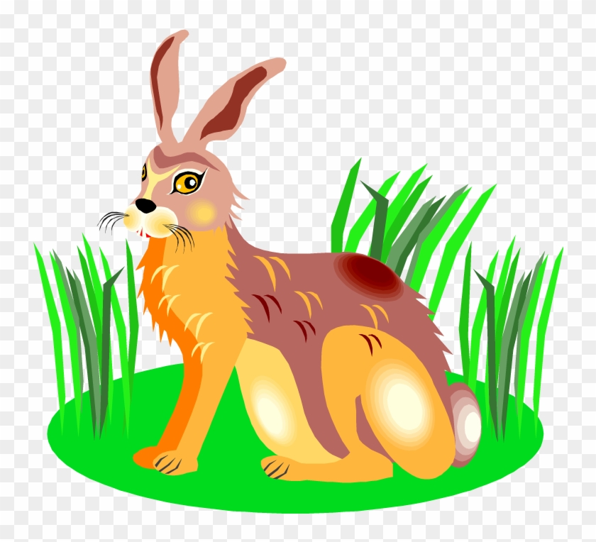 Free Rabbit Clipart - Rabbit Eating Grass Cartoon - Png Download #2936038