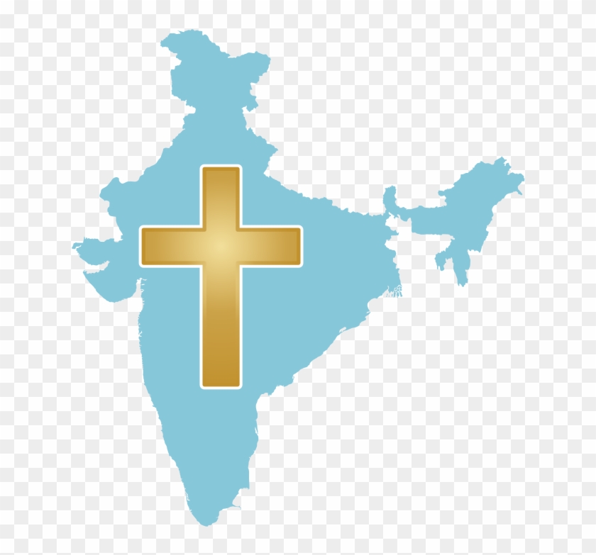 India With Cross - India Cross Clipart