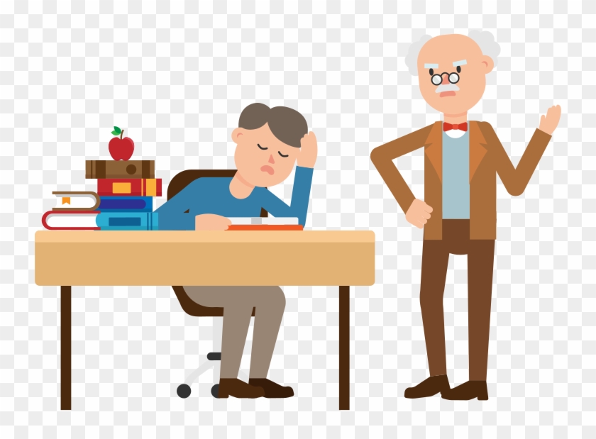 Professor Scolding A Student Cartoon - Professor Student Cartoon Clipart