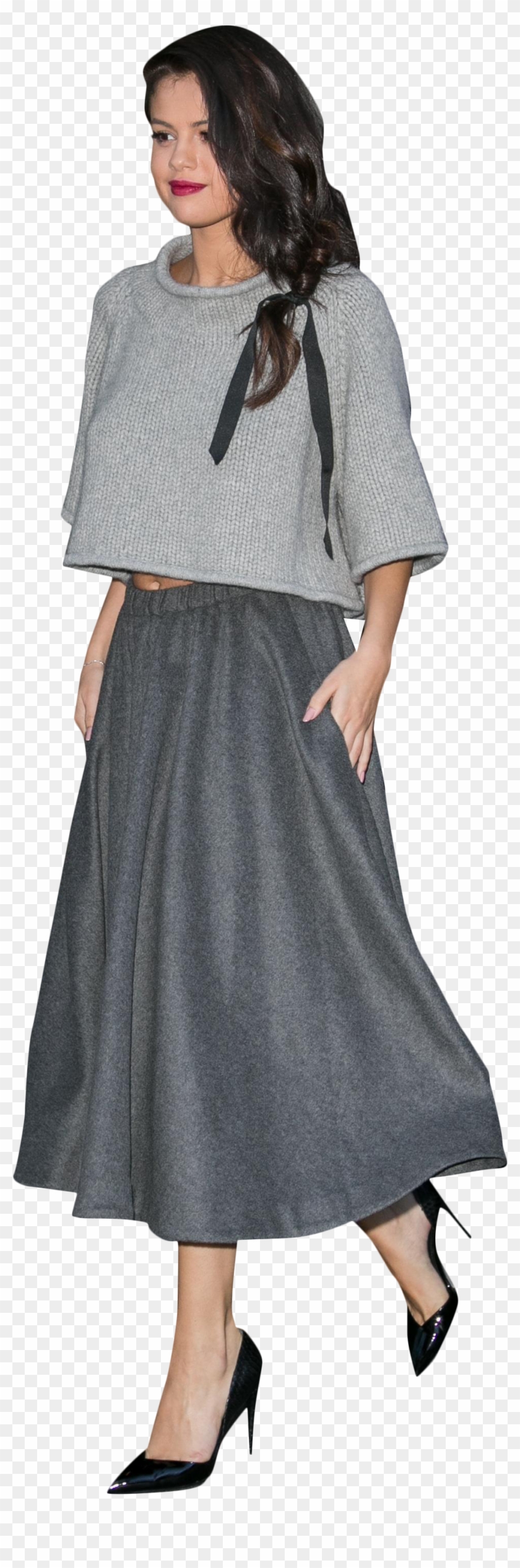 Dress Png, Gray Dress, Selena Gomez, Gray Dress Outfit, - A-line Clipart #2937902