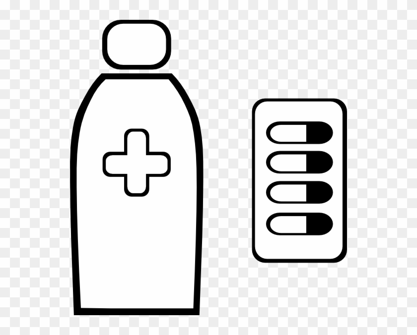 Medicinal Tablet Clipart Black And White - Png Download