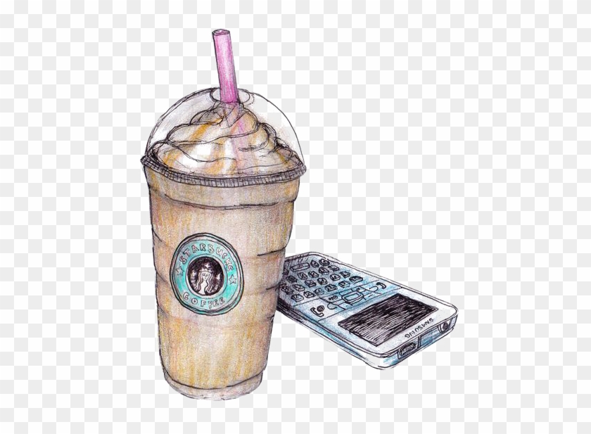 Coffee Drawing Milkshake Starbucks Latte Png File Hd - Cute Starbucks Drinks Transparent Clipart