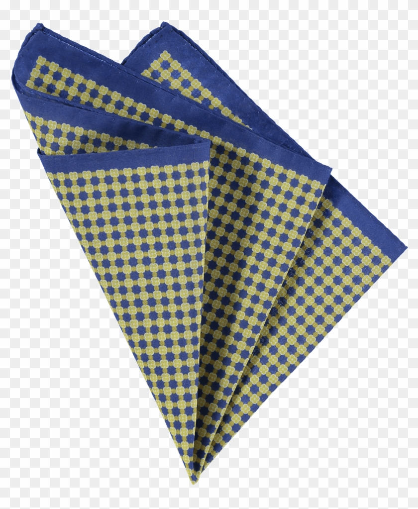 Cotton Pocket Square Geometric Blue - Clothing Clipart