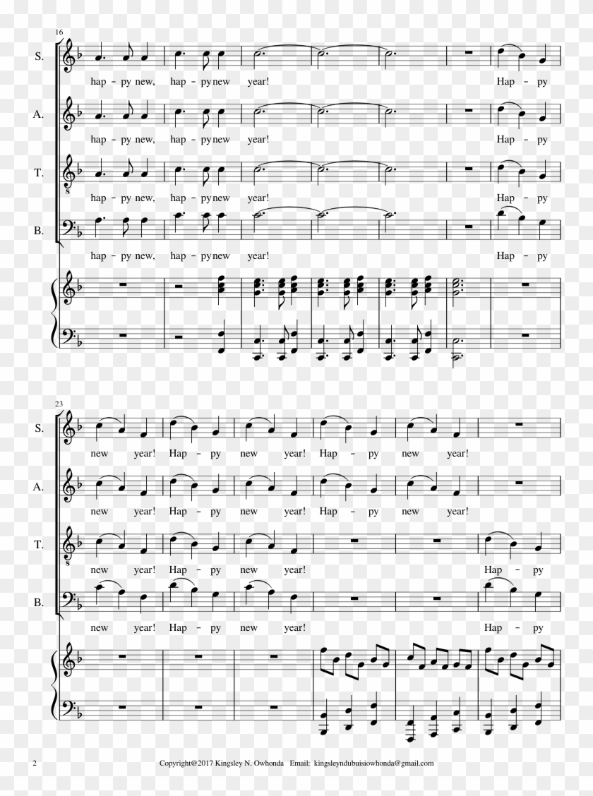 Happy New Year - White Christmas 2 Voices Clipart