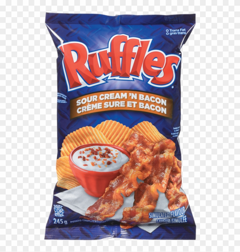 Ruffles Sour Cream & Bacon Potato Chips , Png Download - Ruffles Sour Cream Bacon Chips Clipart