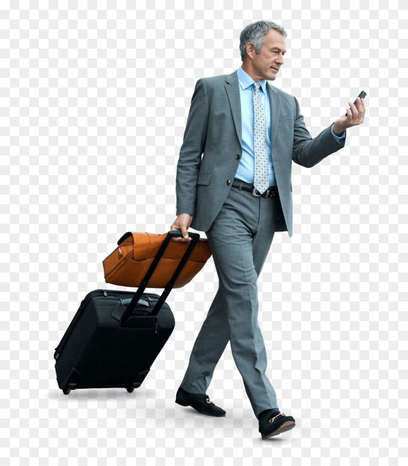 Old Man With Luggage - People With Suitcase Png Clipart #2939582