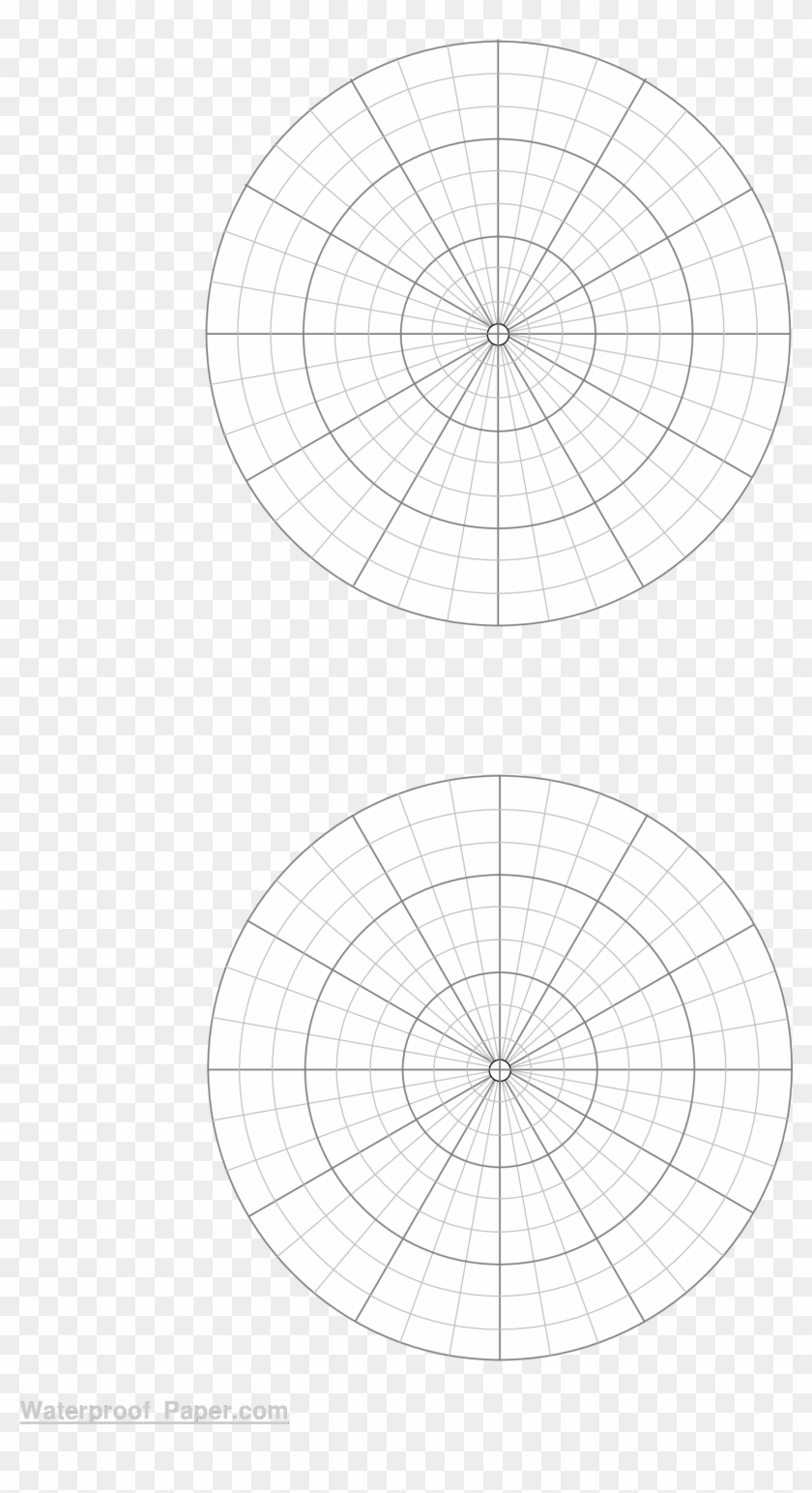 Printable Polar Coordinate Graph Paper - Circle Clipart