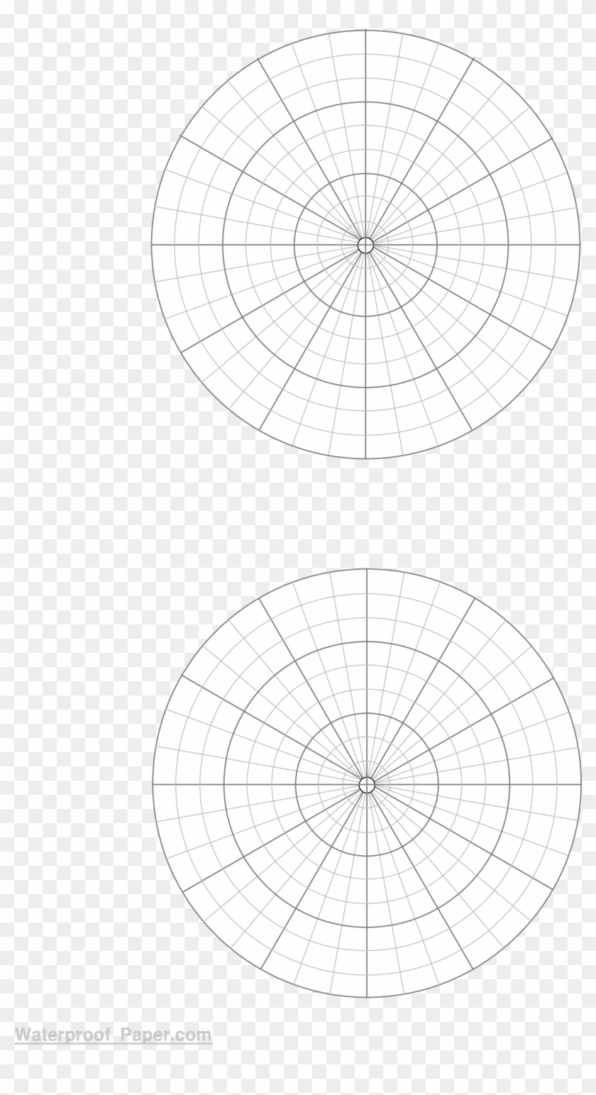 Printable Polar Coordinate Graph Paper - Circle Clipart #2939775