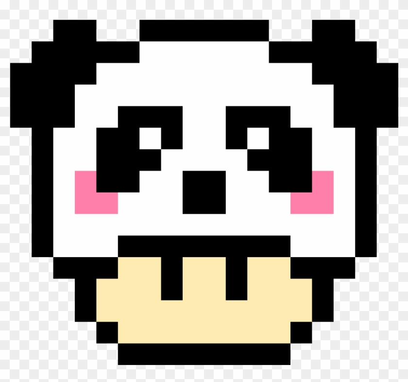 Panda Mario Mushroom - Pixel Art Champignon De Mario Clipart #2940633