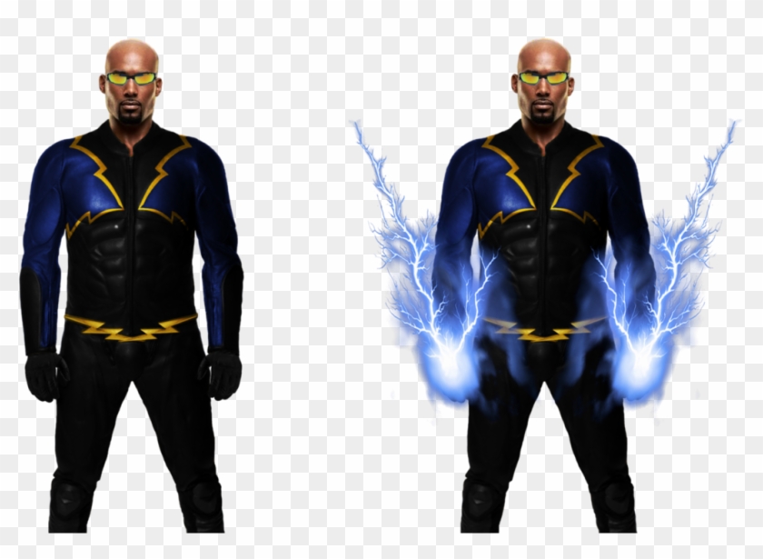 Black Lightning Transparent Background By Camo Flauge - Black Lightning Cw Costume Clipart