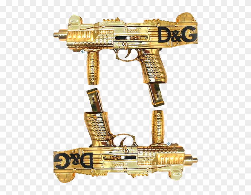 Gun Fashion Gold Soft Ghetto Dolce & Gabanna Png Render - Pink And Gold Guns Clipart #2941457