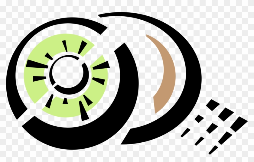 Vector Illustration Of Kiwifruit, Chinese Gooseberry - Circle Clipart #2941649