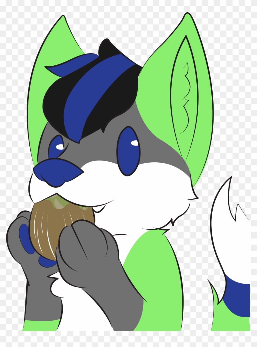Kiwi Fox Eating Kiwi - Kiwi Fox Clipart