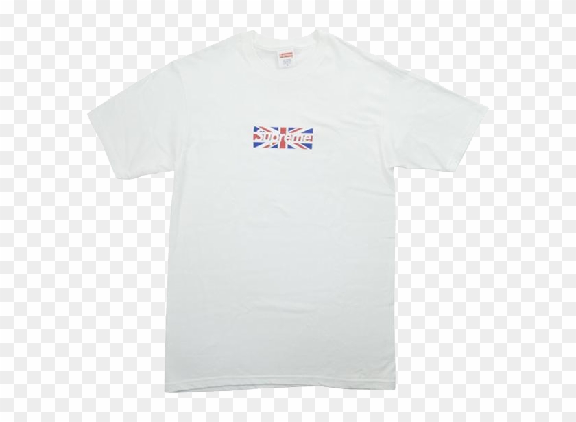 Supreme Union Jack Box Logo Tee - Gildan Heavy Cotton White T Shirt Clipart