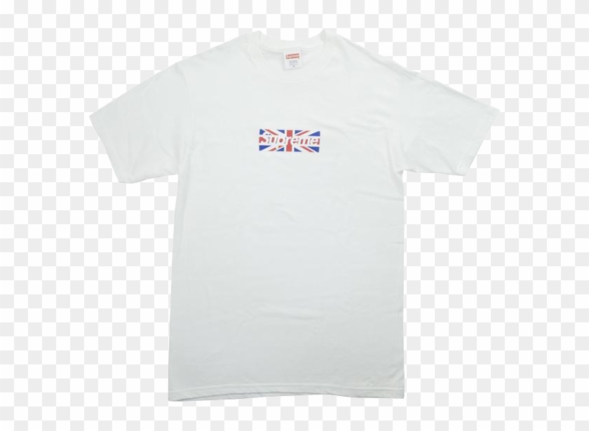 Supreme Union Jack Box Logo Tee - Gildan Heavy Cotton White T Shirt Clipart #2942711