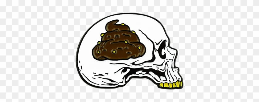 'shit For Brains' Lapel Pin - Illustration Clipart