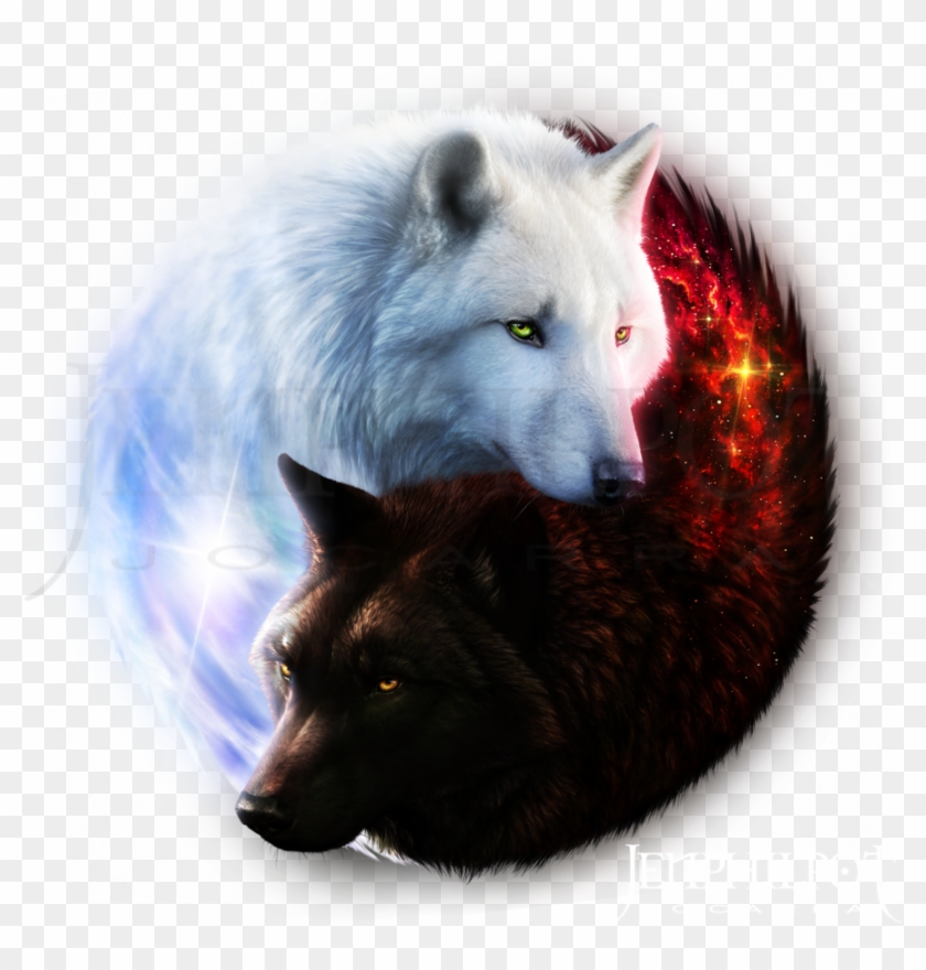 Image Result For Yin Yang Wolf - Yin And Yang Wolf Clipart #2944449