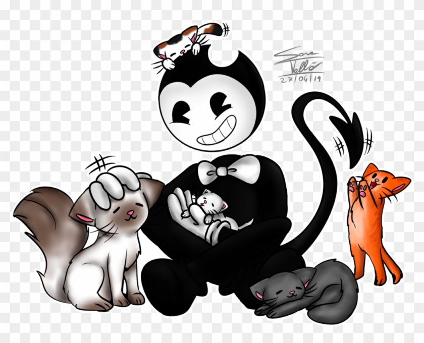 Bendy With Kittens Bendy From Bendy And The Ink Machine - Cartoon Clipart #2944451