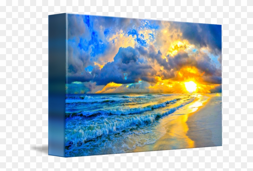 Acrylic Drawing Ocean - Sunset Ocean Acrylic Painting Clipart
