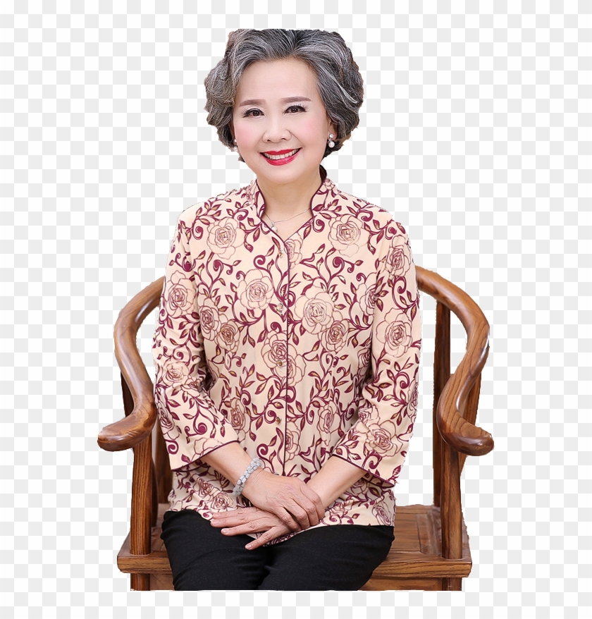 Mother Summer Suit Middle And Old Women's Short Sleeved - Blouse Clipart