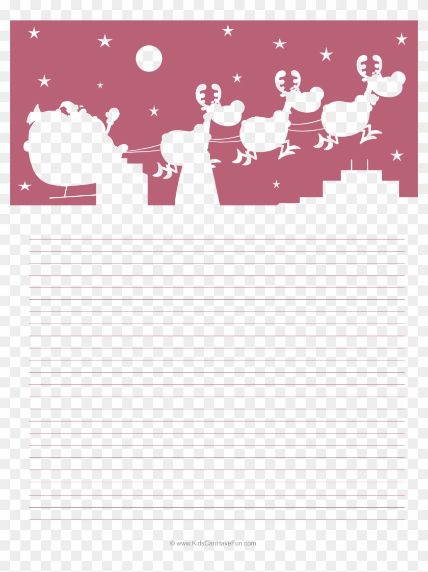 Christmas Santa Ruled Paper - Christmas Day Clipart #2947895