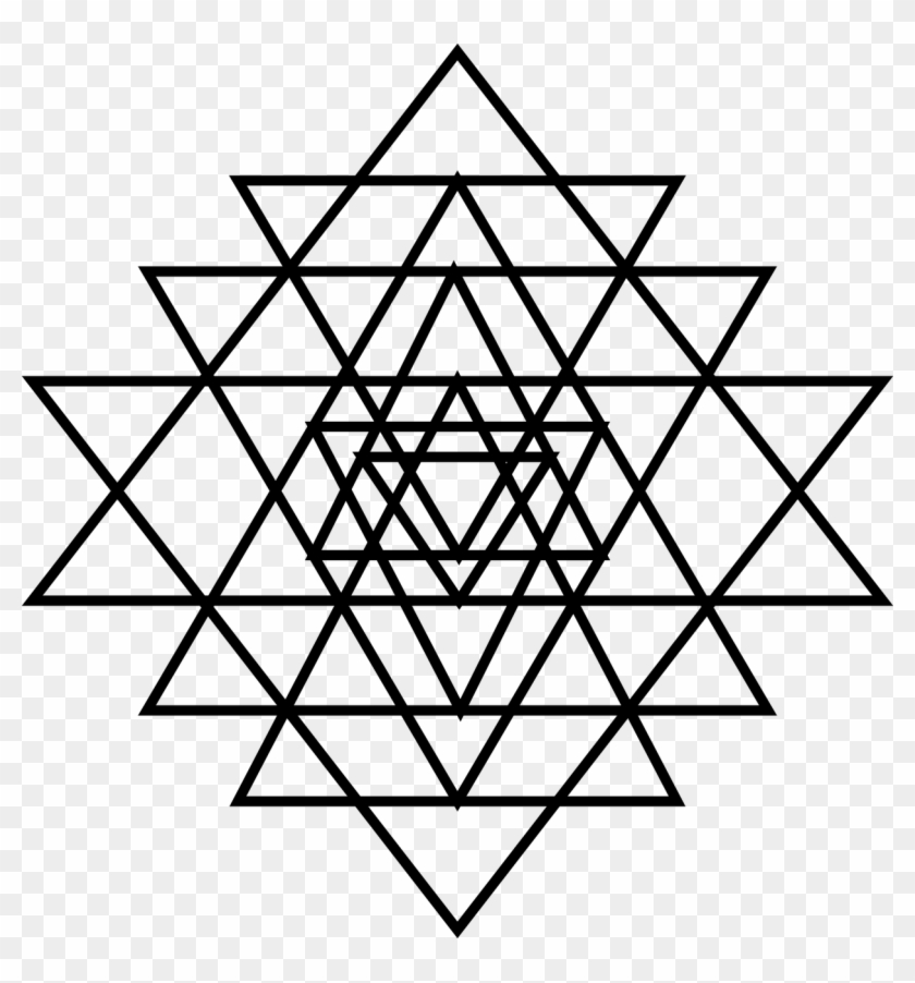 Sri Yantra Sacred Geometry Star Png Image - Geometria Sagrada Sri Yantra Clipart