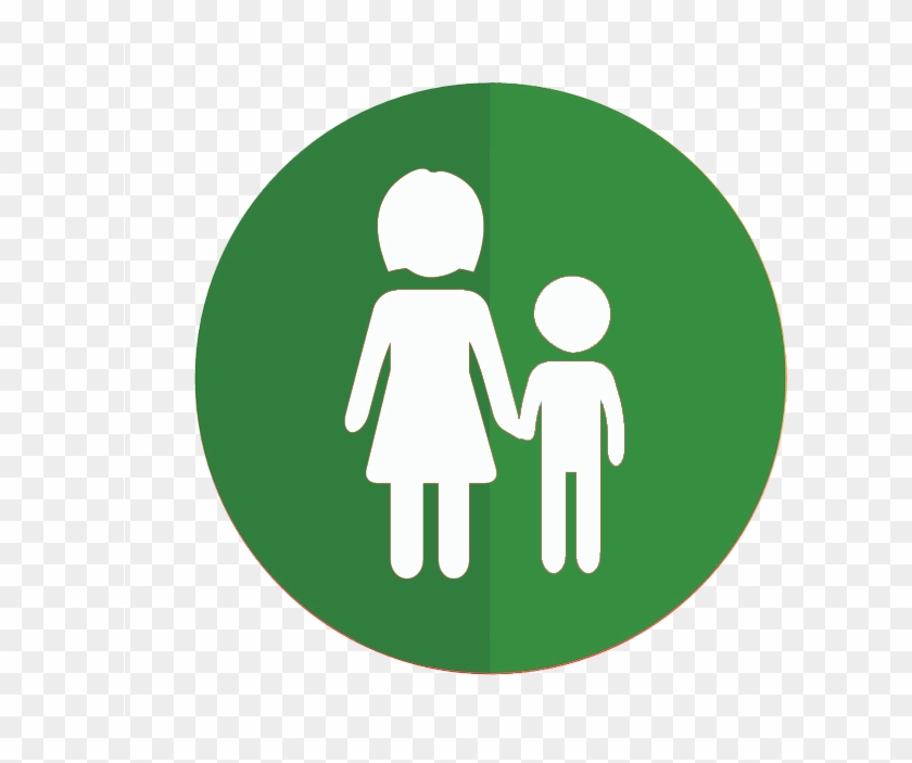 Family Icon Green - Mom Son Icon Clipart