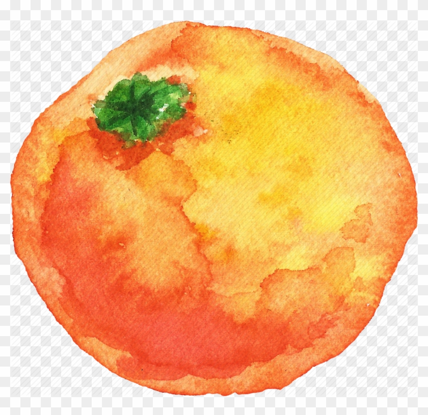 Cuisine, Food, Fruit, Fruits, Orange, Watercolor, Watercolors - Orange Fruit Watercolor Png Clipart