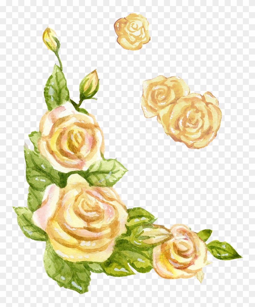 English Rose Yellow Watercolor Png Image - Yellow Watercolor Flower Transparent Clipart #2951591