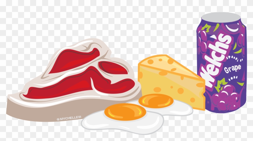 Image Of Tbone Steak, Cheese, Eggs, Welchs Grape Sticker - Welch's Grape Soda Clipart
